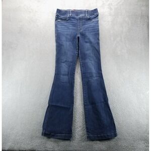 Spanx Pants Womens M Blue Flare Boho High Rise Dark Wash Stretch Denim